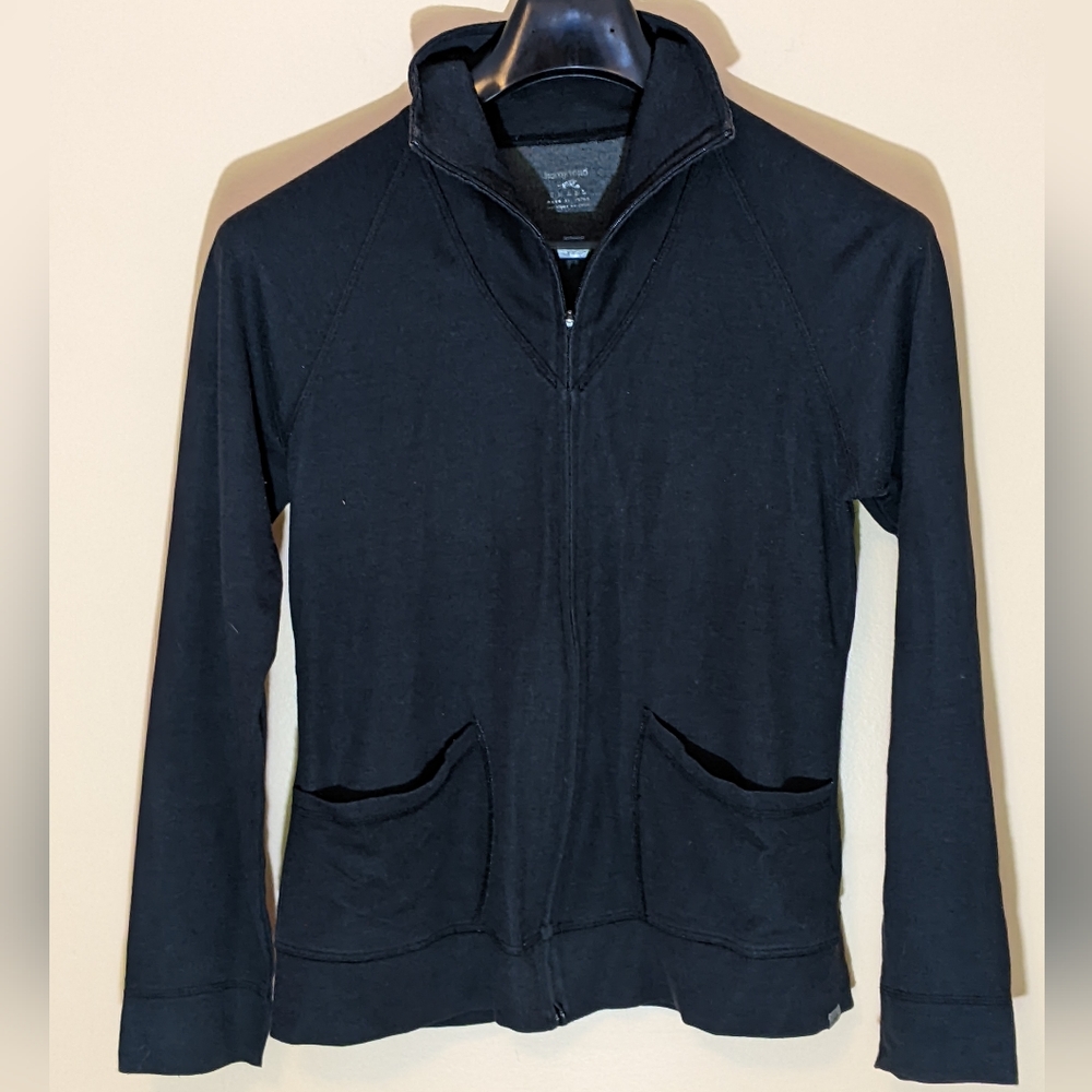 Horny Toad| Black Zippered Cardigan Tencel Blend Sustainable Eco-friendly